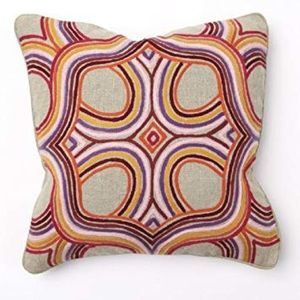 Artista Multi Color Embroidery Throw Pillow